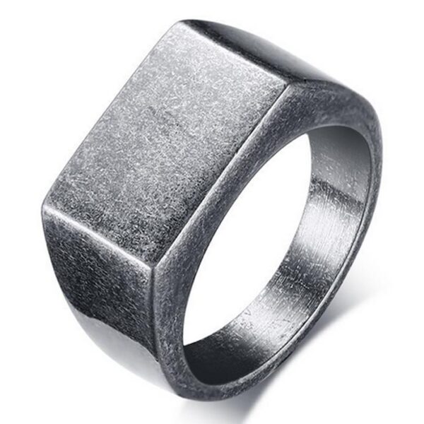 Edelstaal zegelring Heren Mendes Used Look-18mm