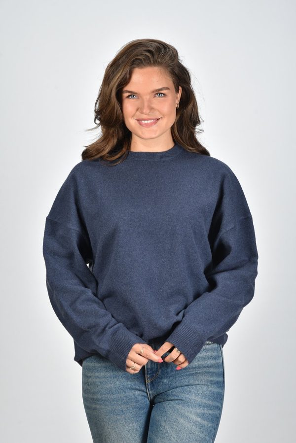 Extreme Cashmere trui Crew Hop 53 denim