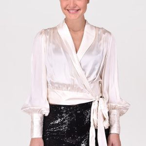 Zimmermann blouse Silk Wrap 5673TRHIG creme