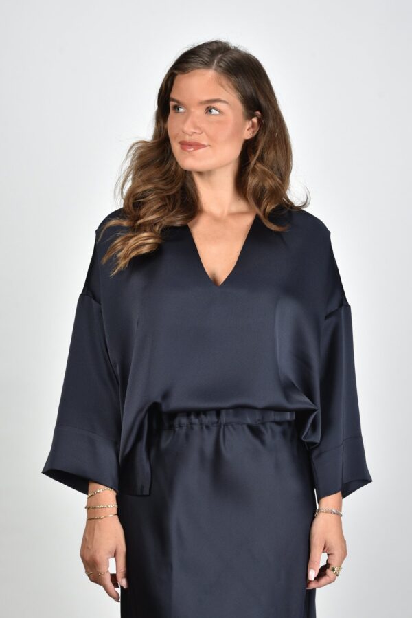 Sea Me Happy top Alba Satin blauw