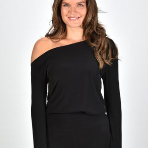 Norma Kamali top Long Sleeve Drop Shoulder KK3296PL343001 zwart