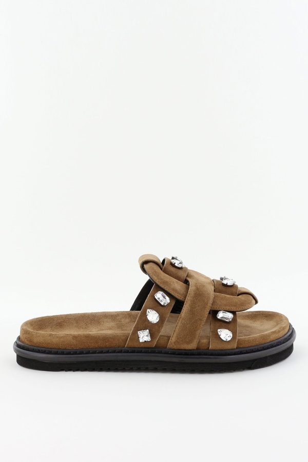 Morobe slippers Emilia 26 Stones cognac