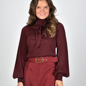 Zimmermann trui Blouson Tie-Neck 8112TRF23 rood