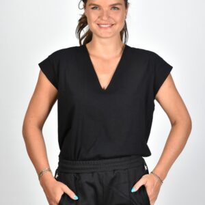 FRAME t-shirt Le Mid Rise V LWTS0826 zwart