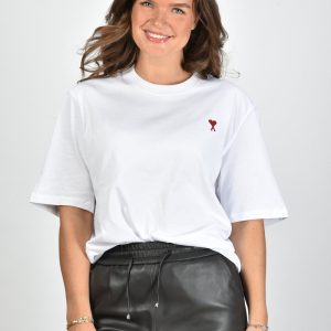 Ami Paris t-shirt Red Ami De Coeur BFUTS005.726 wit