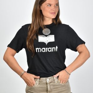 Marant Etoile t-shirt Zewel TS0001FA-A1N10E zwart