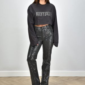 Rotate t-shirt Jersey Straight Crop Top 7003211959 grijs