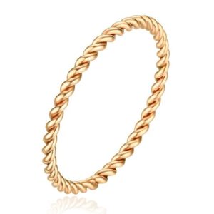 Gedraaide Elegante Dames Ring Edelstaal Verguld Goudkleurig-16mm
