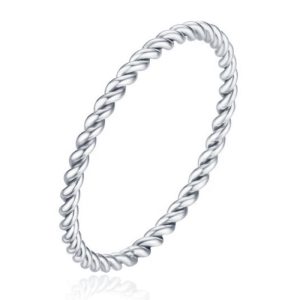 Gedraaide Elegante Dames Ring Edelstaal Verzilverd Zilverkleurig-17mm