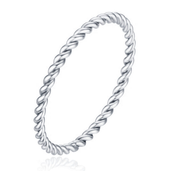 Gedraaide Elegante Dames Ring Edelstaal Verzilverd Zilverkleurig-17mm