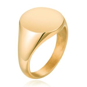 Goudkleurige Dames Zegelring van Edelstaal-19mm