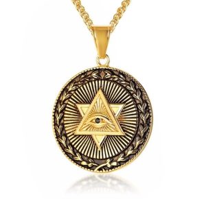 Heren ketting Mendes Edelstaal Eye Of Providence Amulet
