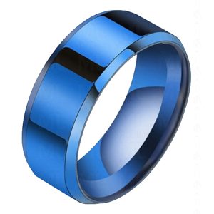 Heren ring Titanium Blauw 8mm-22mm