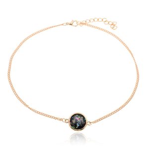 Korte verstelbare goudkleurige Bohemian ketting met zwarte steen