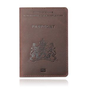 Paspoorthoes met extra opbergvakjes - Leer Bruin