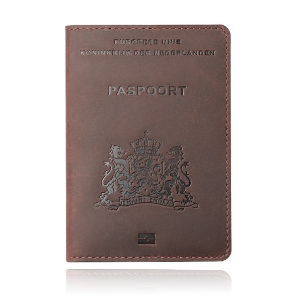 Paspoorthoes met extra opbergvakjes - Leer Bruin