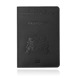 Paspoorthoes met extra opbergvakjes - Leer Zwart