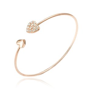 LGT JWLS Bangle Armband met Harten - Gouden Coating