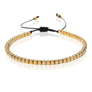 LGT JWLS Dames Armband - 4mm Cube Gold