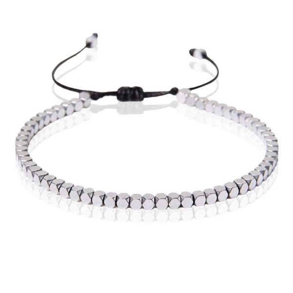 LGT JWLS Dames Armband - 4mm Cube Zilver