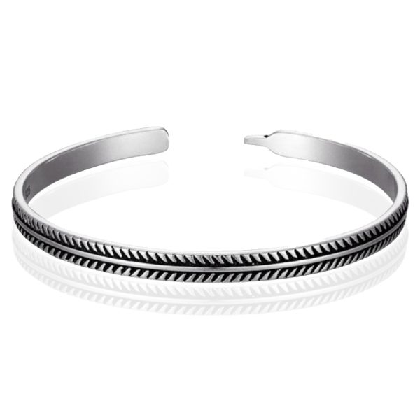 LGT JWLS Vintage Manchetarmband - Tibetaans Zilver - Edgy