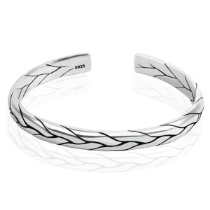 LGT JWLS Vintage Manchetarmband - Tibetaans Zilver - Floral