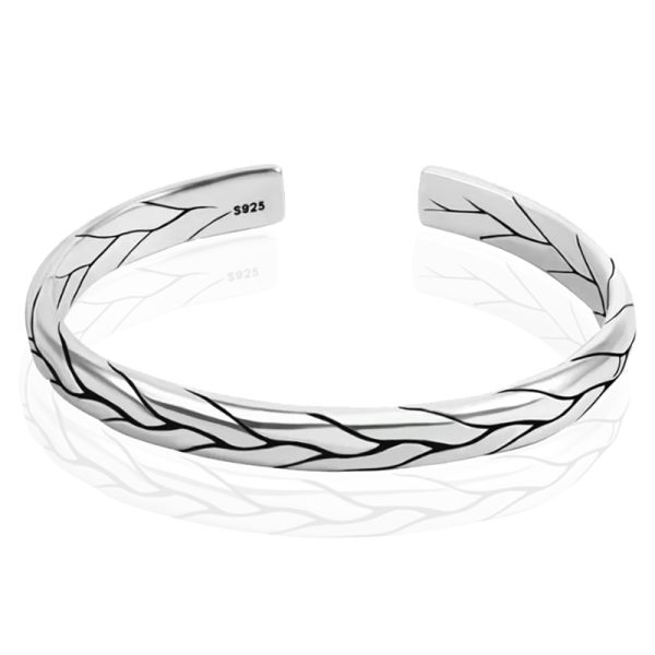 LGT JWLS Vintage Manchetarmband - Tibetaans Zilver - Floral