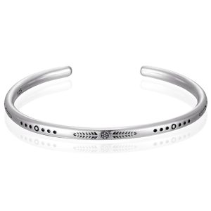 LGT JWLS Vintage Manchetarmband - Tibetaans Zilver - Flower