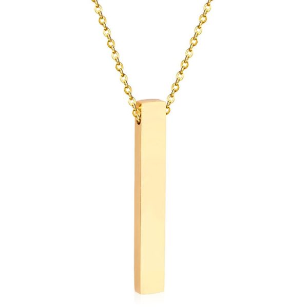 LGT Jewels dames ketting Edelstaal Verguld Goudkleurig verticale Balk