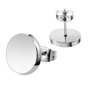 LGT Jewels Ronde oorknoppen Edelstaal Zilverkleurig-12mm