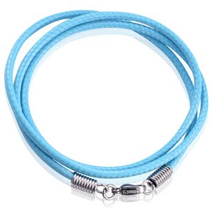 LGT Jewels waxkoord ketting Lichtblauw - 2.5mm-55cm