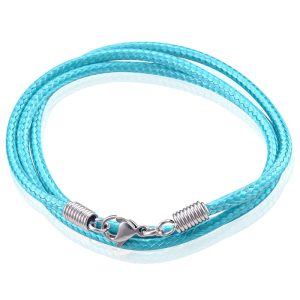 LGT Jewels waxkoord ketting Turquoise - 2.5mm-65cm
