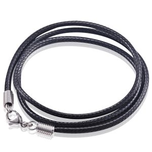 LGT Jewels waxkoord ketting Zwart - 2.5mm-55cm