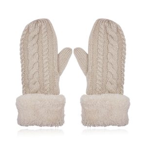 LGT JWLS Beige Gebreide Dameswanten - Warm en Comfortabel