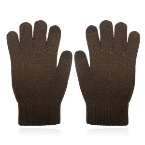 LGT JWLS Gebreide Heren Handschoenen - Warm Winter Bruin