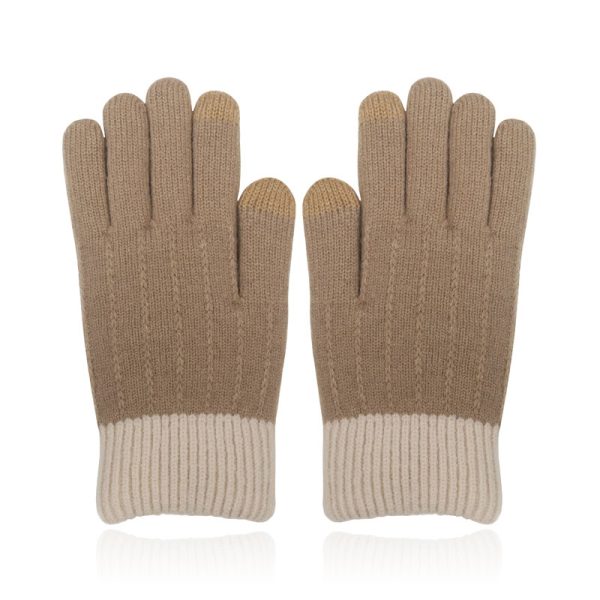 LGT JWLS Khaki Gebreide Dameshandschoenen - Extra Warme Voering