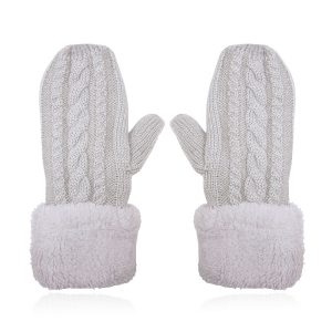 LGT JWLS Lichtgrijze Gebreide Dameswanten - Warm en Comfortabel