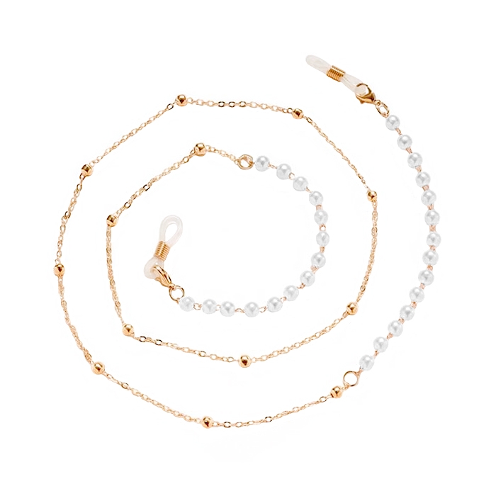 LGT JWLS Rosé Gouden Zonnebrilkoord voor Dames - met Kralen 1 LGT JWLS Rosé Gouden Zonnebrilkoord voor Dames - met Kralen