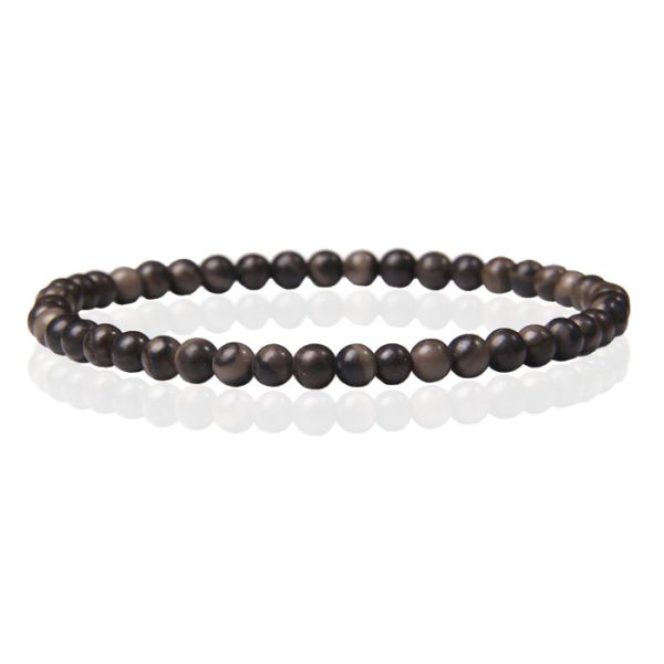 Memphis Natuursteen Armband - 4mm Black Malachite