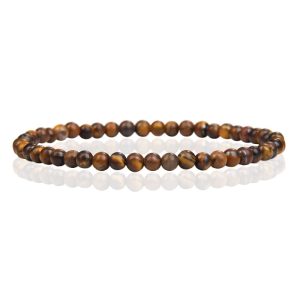 Memphis Natuursteen Armband - 4mm Matte Tiger Eye