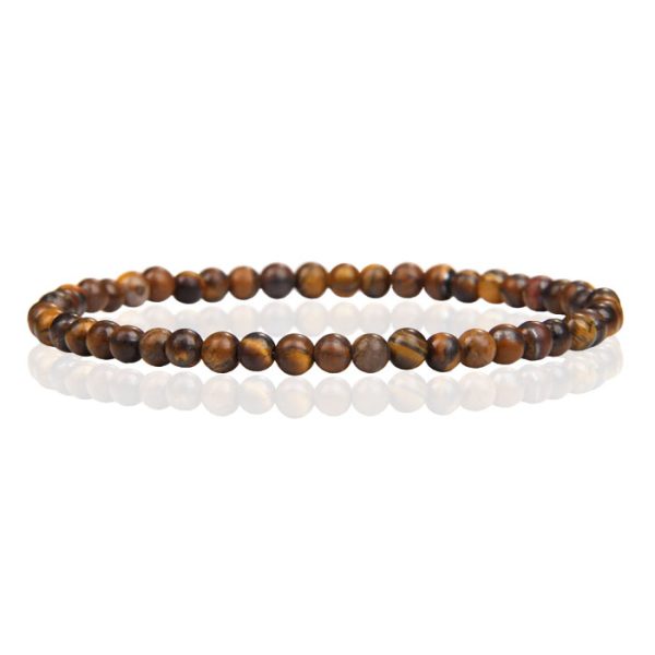 Memphis Natuursteen Armband - 4mm Matte Tiger Eye