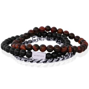 Memphis TRIO Herenarmbanden set "The Warrior"-21cm