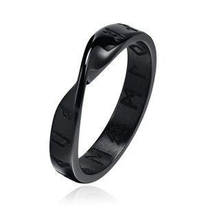 Mendes Nordic Heren Ring- Rune Script Black-19mm