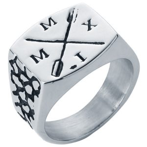 Mendes zegelring Edelstaal Zilverkleurig Arrow-21.5mm