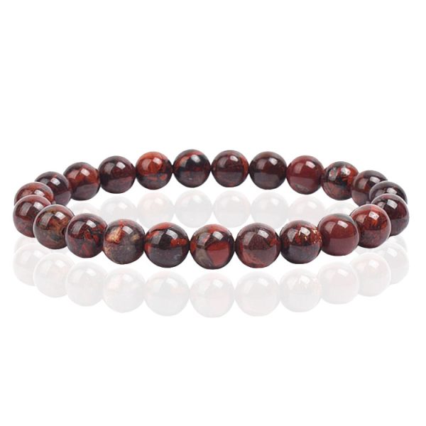 Natuursteen Armband met 8mm Kralen Memphis - Bloodstone