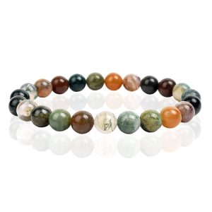 Natuursteen Armband met 8mm Kralen Memphis - Indian Agate