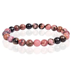 Natuursteen Armband met 8mm Kralen Memphis - Rhodonite