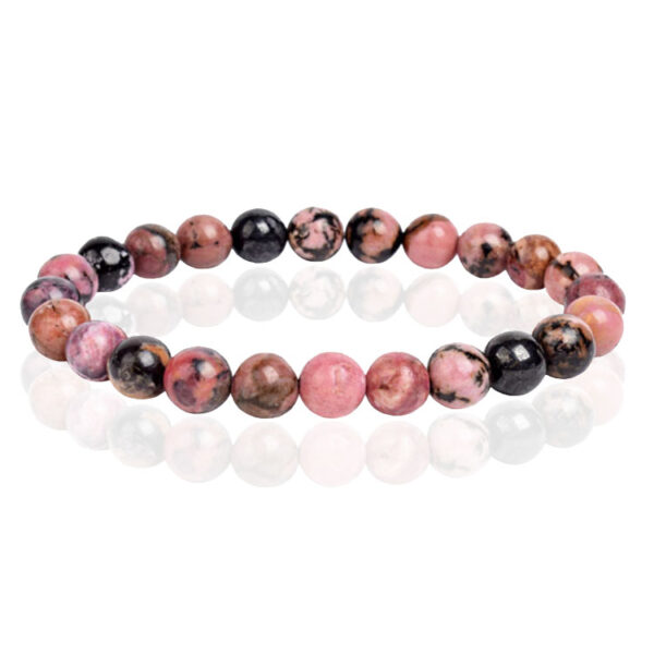 Natuursteen Armband met 8mm Kralen Memphis - Rhodonite