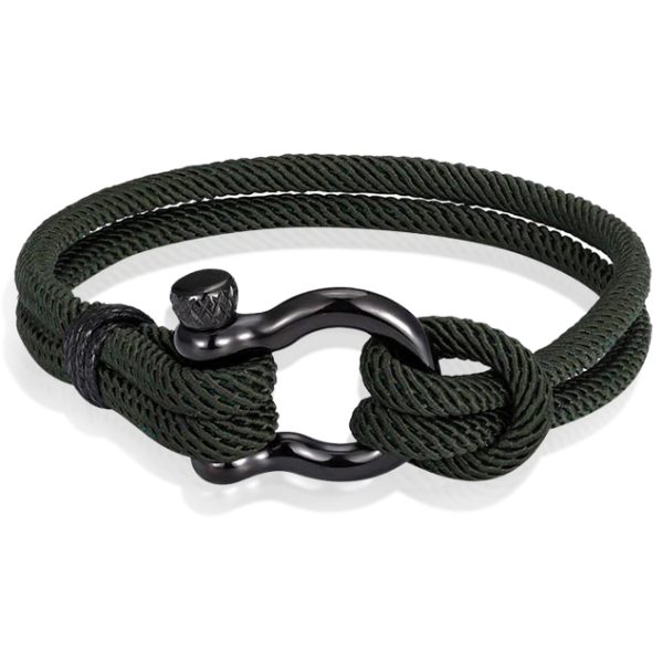 Nautische heren armband Paracord Edelstaal Anker Army-19cm
