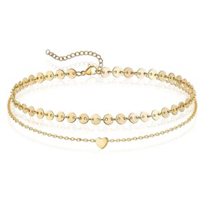 Pailetten Enkelband Heart - Goud